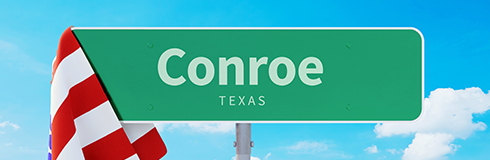 Roadway near Conroe, Texas